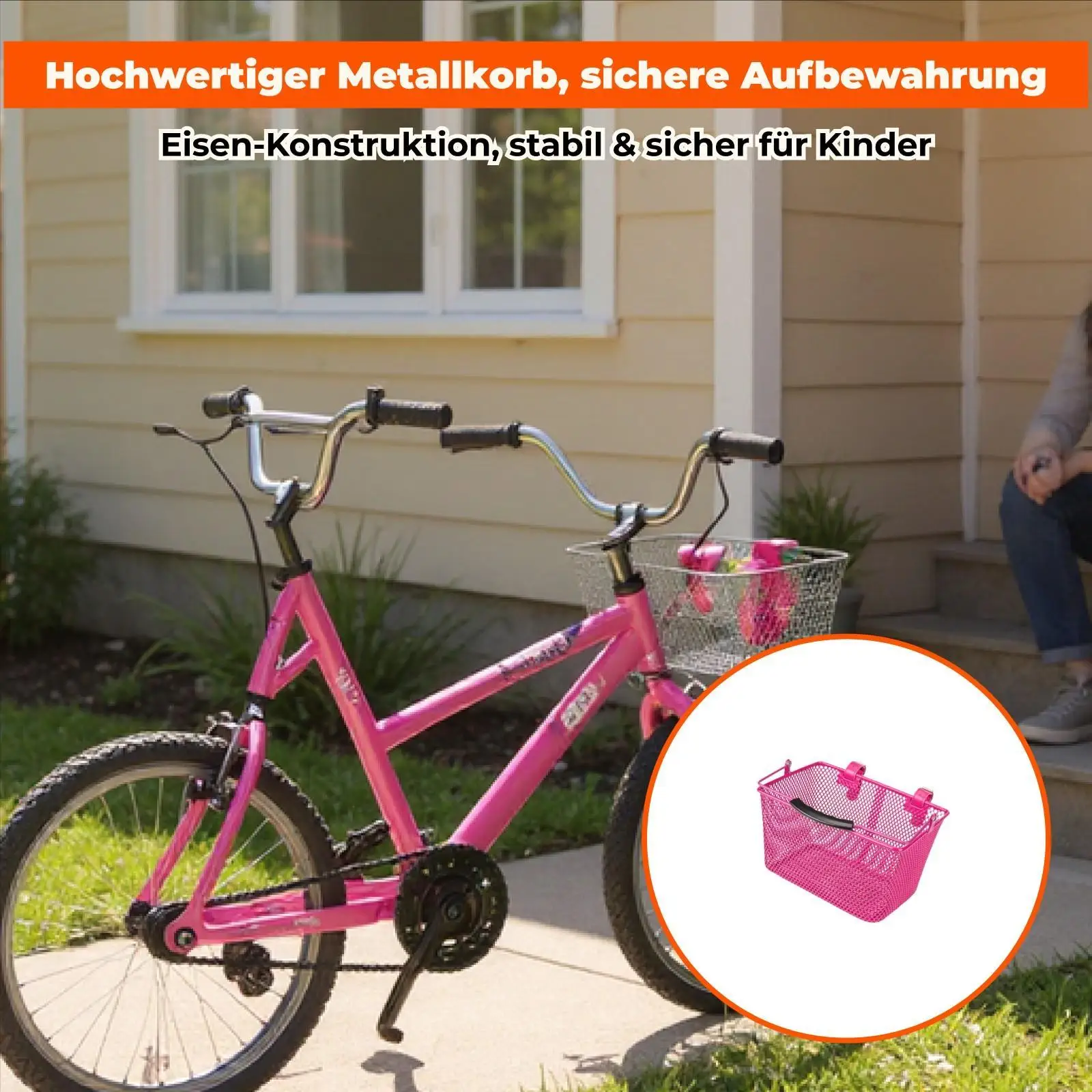 Children’s Metal Bike Basket Adjustable Handlebar Storage Basket for Tricycle Bicycle Outings