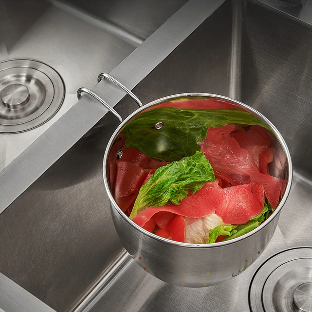 

Fine Mesh Strainer Stainless Steel Drain Basket Food Kitchen Drainage Silver Draining for Fruit