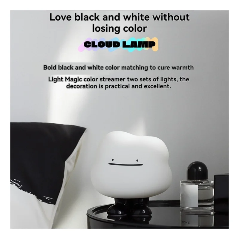 LICE-Night Light Claude Creative مصباح مكتبي قابل لإعادة الشحن لغرفة النوم الكرتونية، ضوء جو رومانسي للأطفال