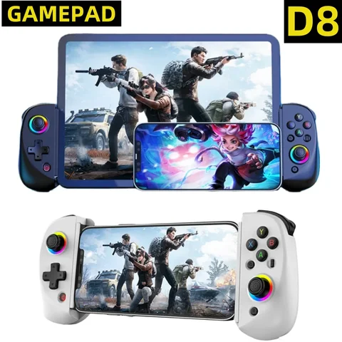 Controlador de Gamepad telescópico D8, Joystick Turbo de 6 ejes, giroscopio de vibración, Bluetooth 5,2, para Android, IOS, PS3, PS4, Switch, IPad