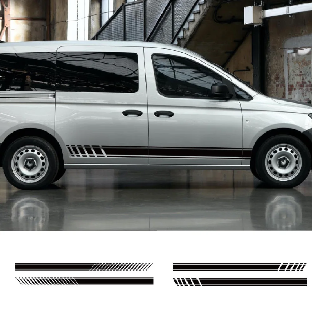 2PCS Car Door Side Stickers For Volkswagen VW Caddy MK1 MK2 MK3 MK4 2 3 4 Maxi Kombi Camper Van Vinyl Decals Tuning Accessories view 2