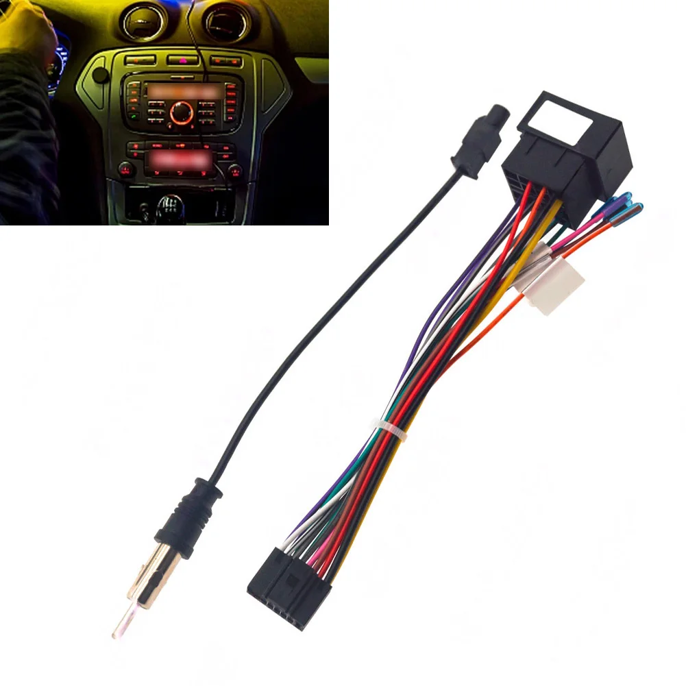Car Audio Installation Black Connectors With Multi-color Coded Wires 16-pin Harness Plug-and-play Design Color-coded Wires