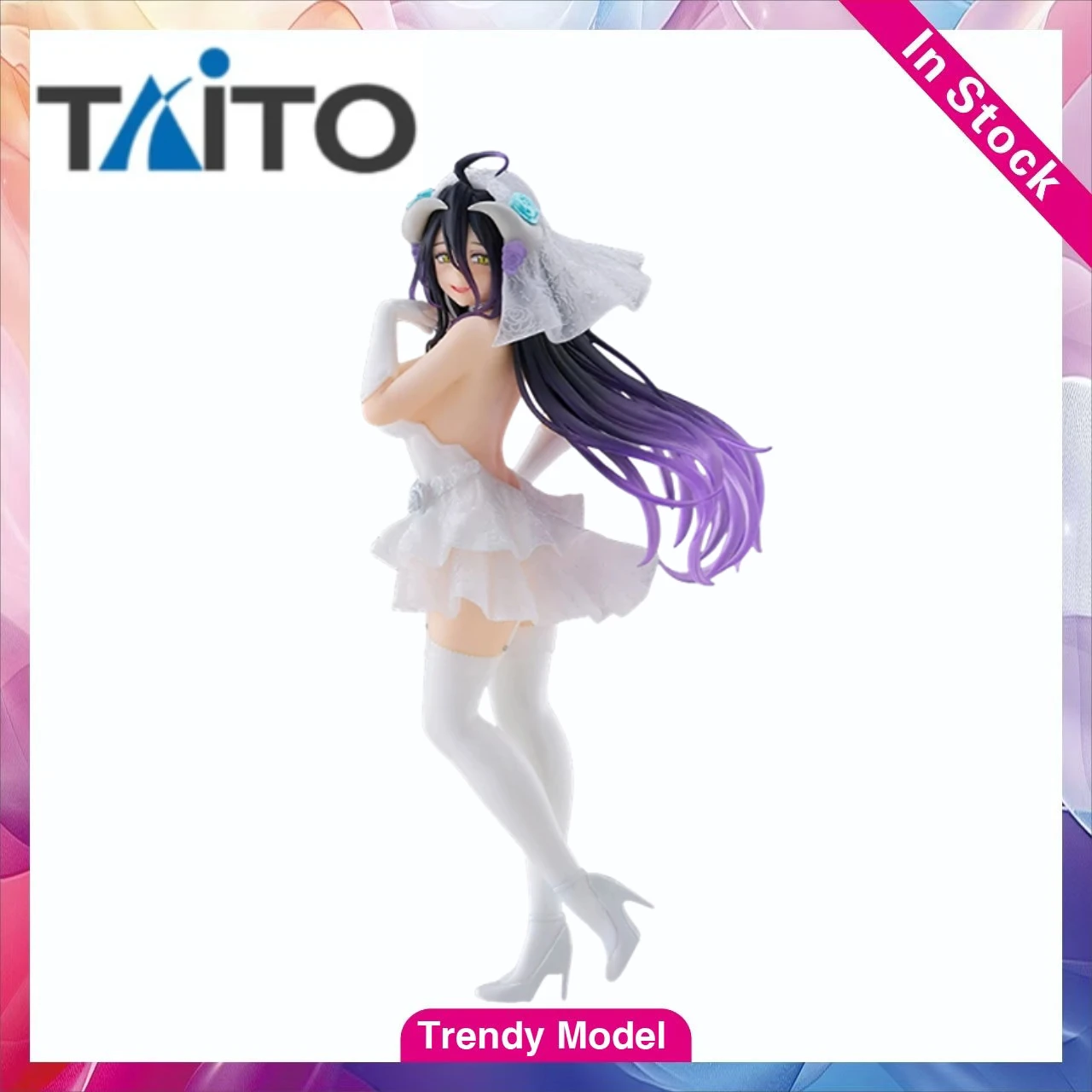 【TM】In Stock TAITO Coreful OVERLORD Albedo  Wedding Dress Figures Model Toys Gifts Ornaments