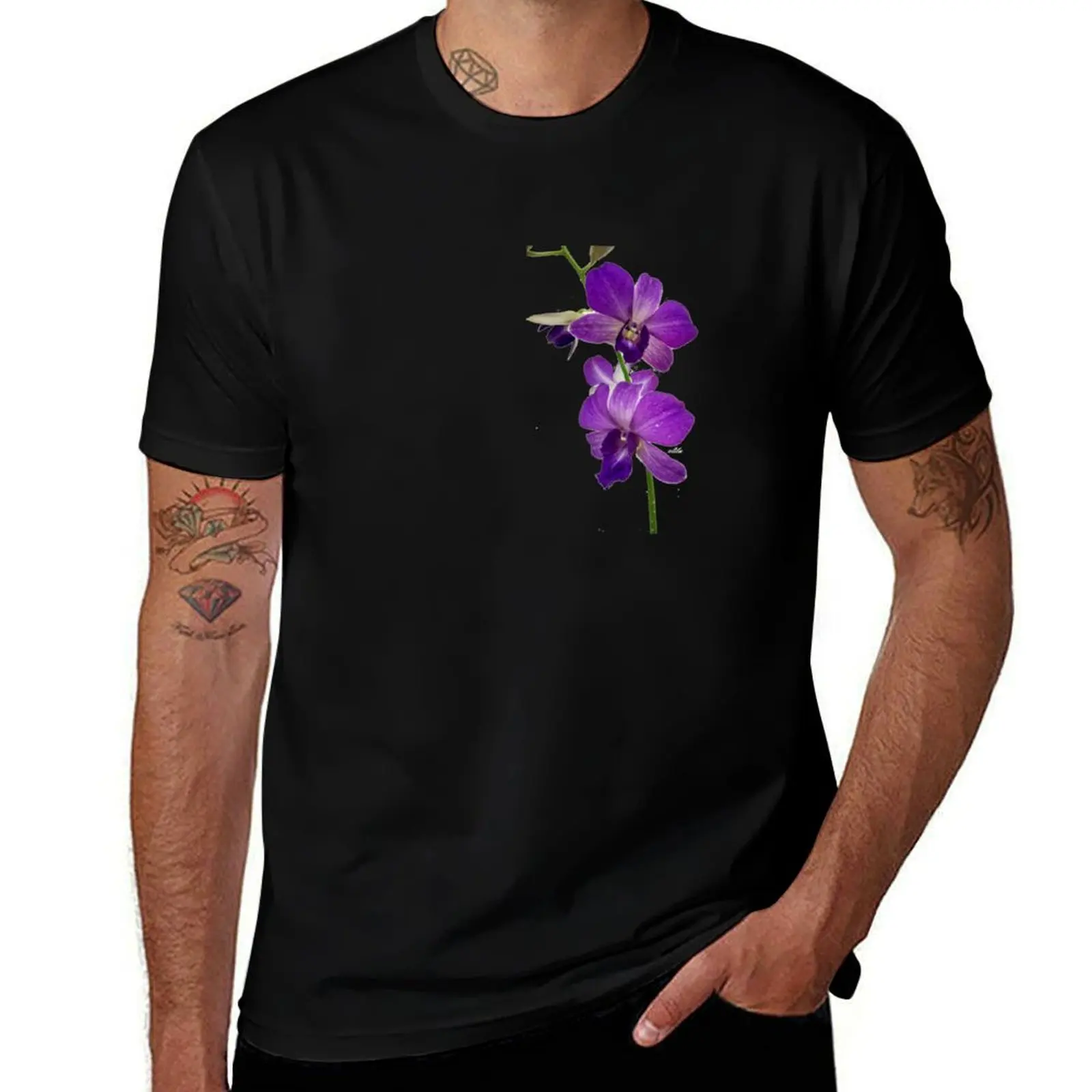 

Purple orchid T-Shirt t shirt man designer funny t shirts cotton T-Shirt