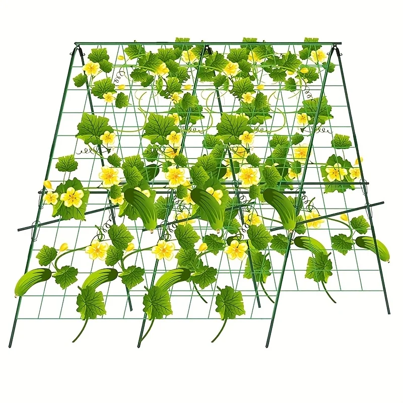 

48'x48'Tall bed cucumber trellis, foldable A-frame garden trellis, suitable for outdoor climbing nets, vegetable trellis for tom