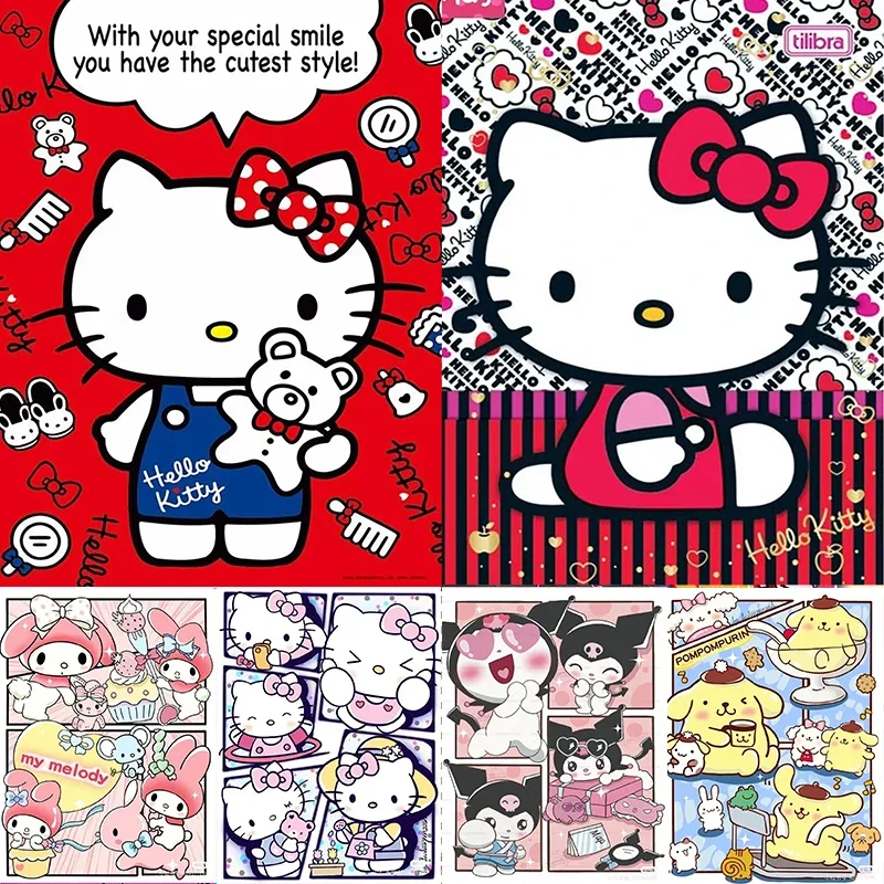 Sanrio Hello Kitty 5D DIY Diamond Painting Cross Kuromi Stitch Cute Cartoon Art Mosaic Round Embroidery Home Decor Kids Gift