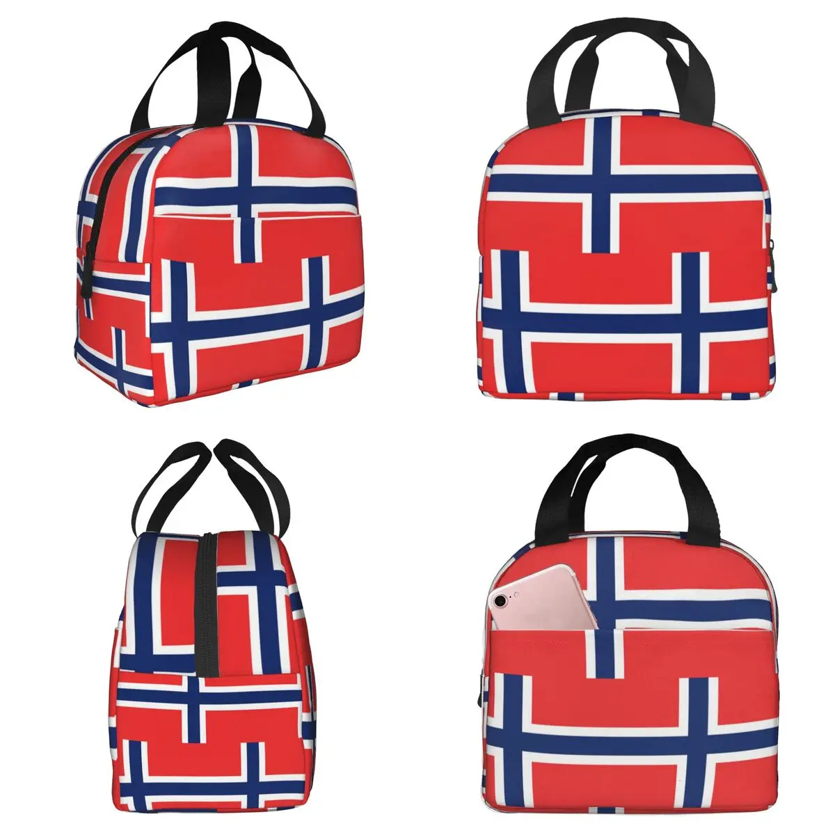 

Изолированная сумка для обеда с флагом Норвегии для женщин, термосумка для офиса, герметичный контейнер для еды, сумка-тоут для ланча