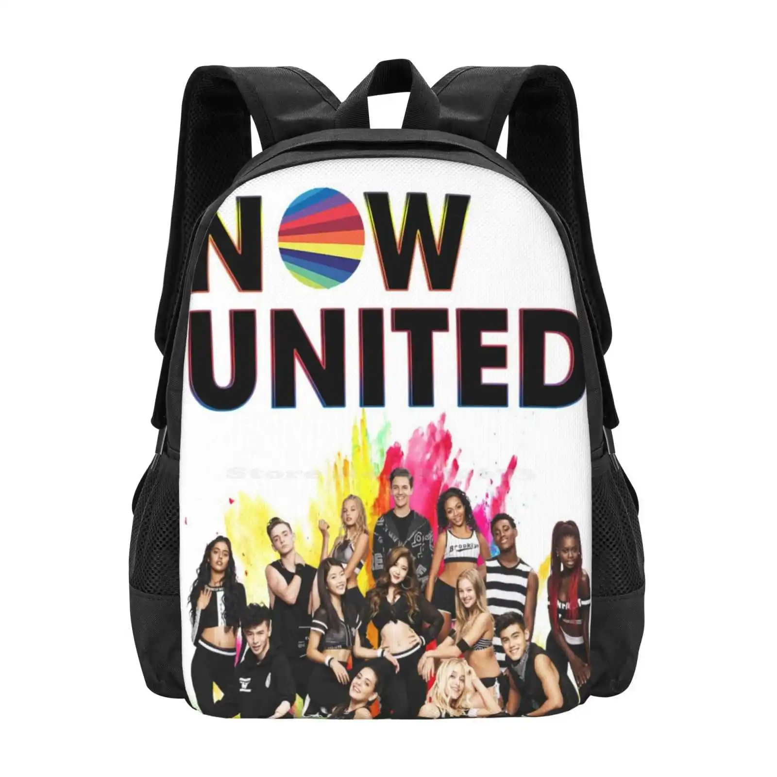 Agora United Neon Lights Colors Smash Mochila, Escola de Alunos, Laptop, Bolsa de Viagem, Floral Pop Music, Brasil Annah