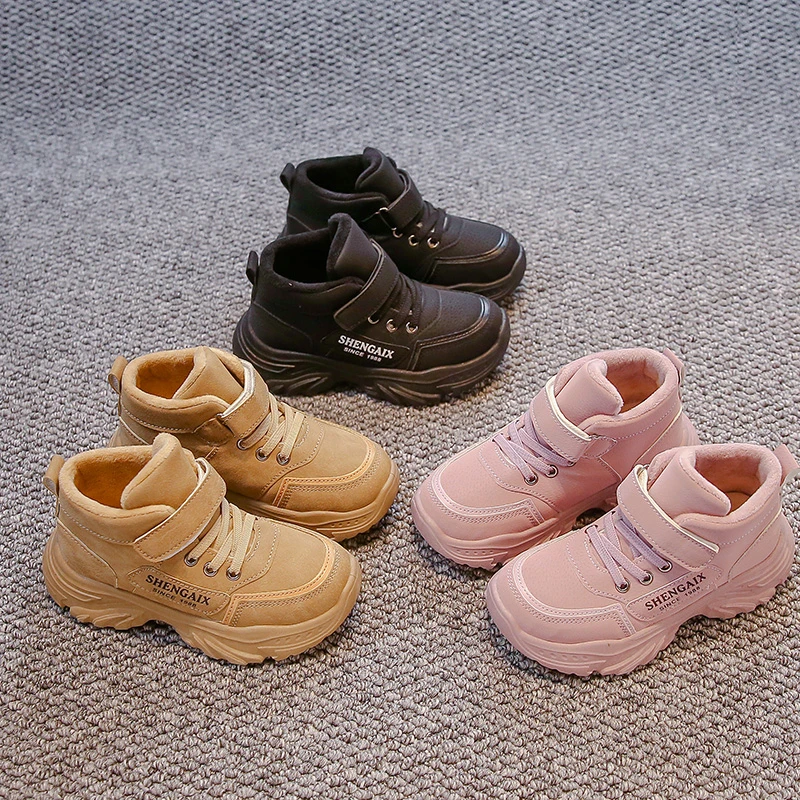 

Детская хлопковая обувь, повседневная теплая зимняя детская спортивная обувь, модная универсальная зимняя обувь 2025 года для бега для мальчиков и девочек, нескользящая обувь