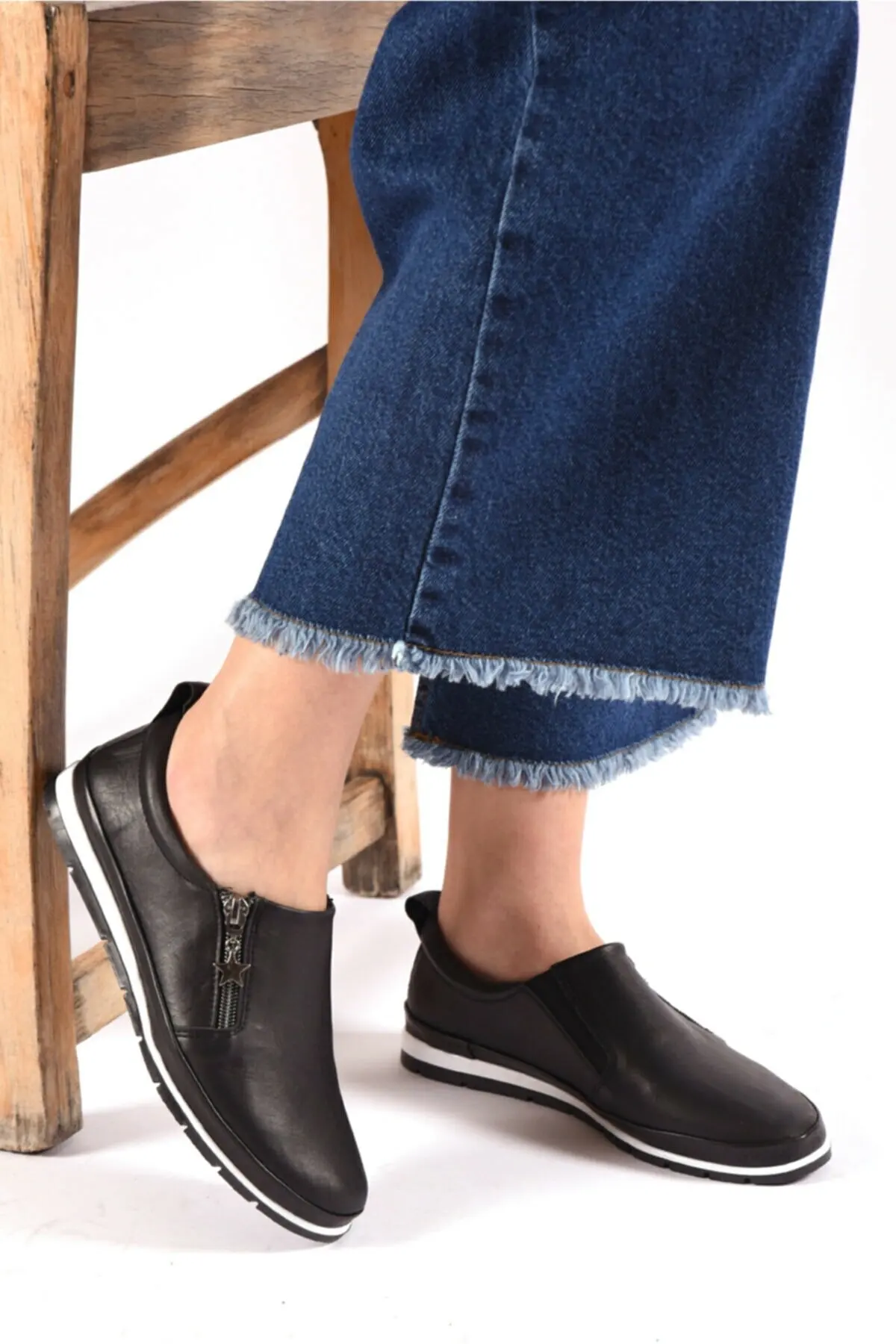 레더 가죽 캐주얼 발레리나 캐주얼 여성용, 편안한, 패션, 가죽