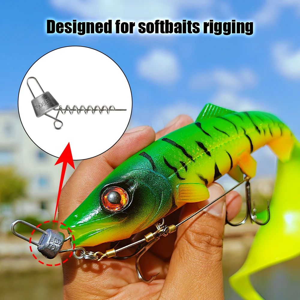 Spinpoler Shallow Screw Pike None Rotation System Fishing Spiral With Lead Sinker Weight 5g 7g 10g 15g 20g Softbait Rig Tackle