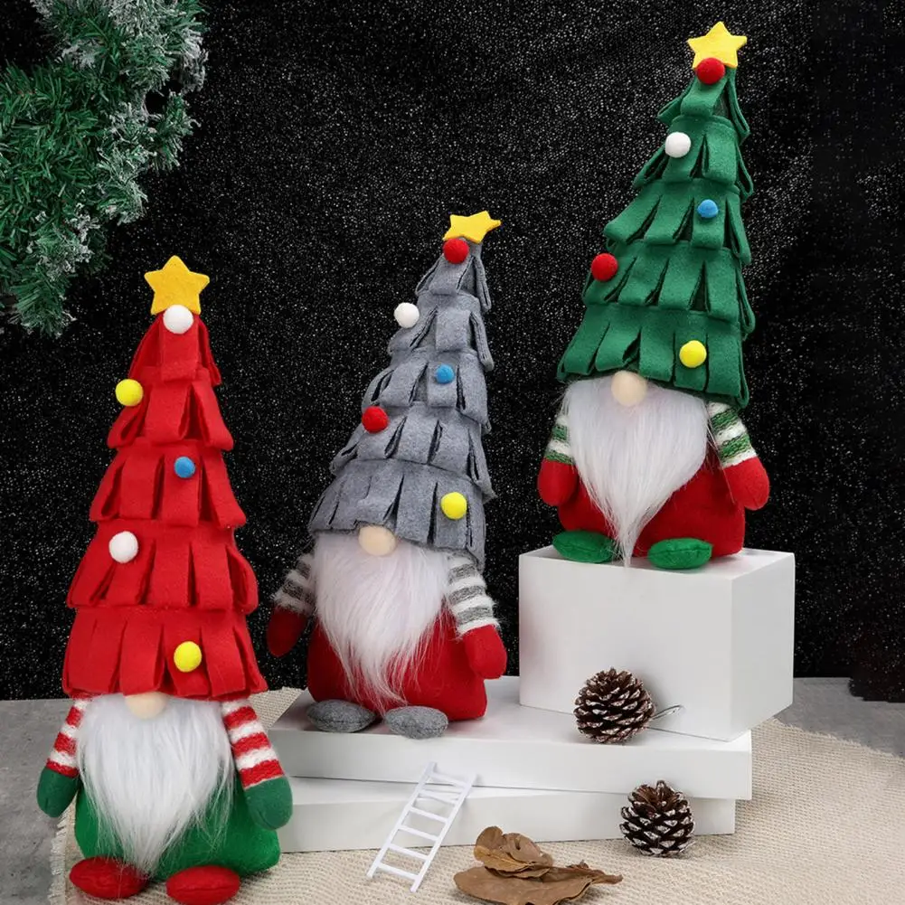 

Christmas Doll Decoration Festive Christmas Dwarf Tree Figurine Set for Fireplace Home Decoration Holiday Ornaments for Family