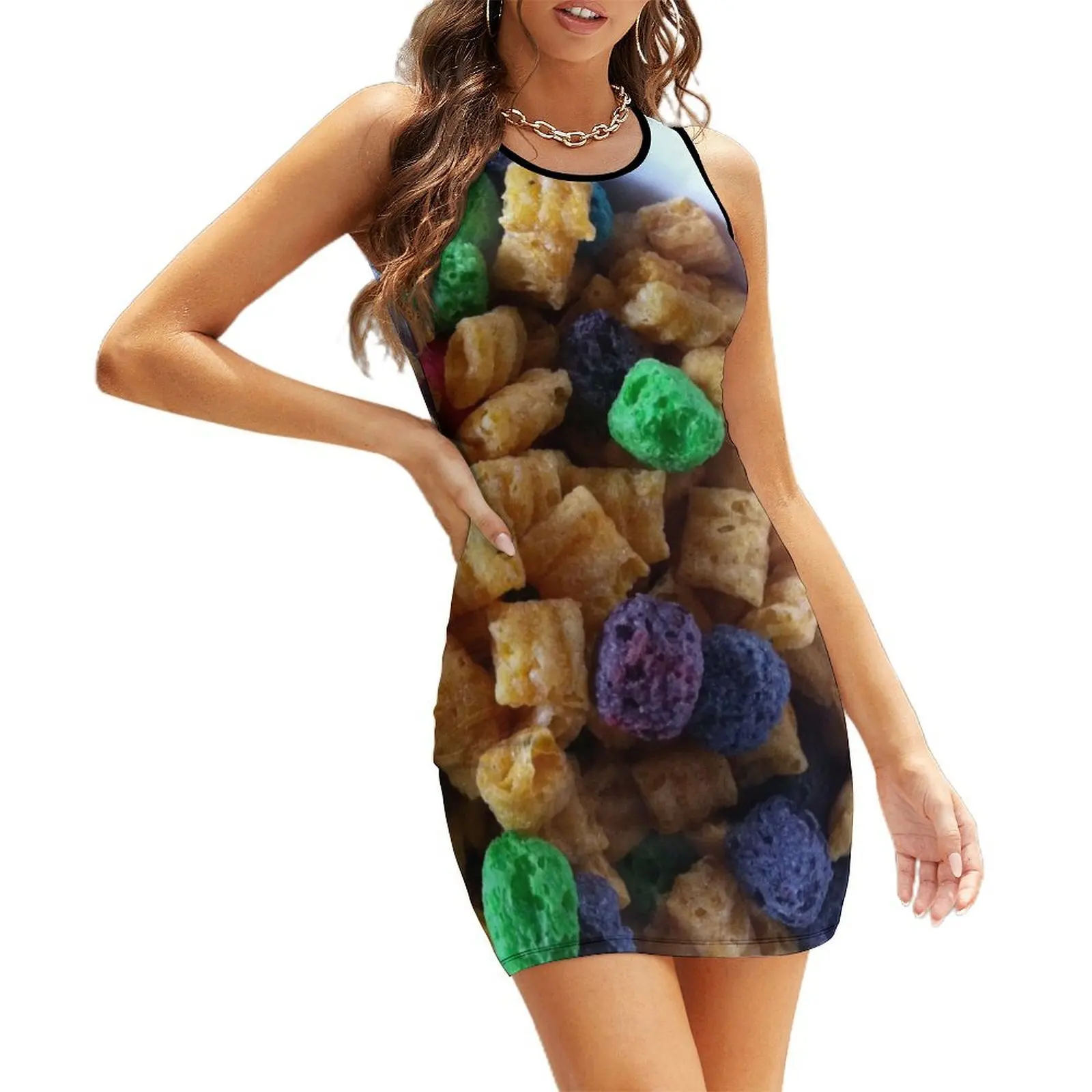 

A Bowl of Capt. Crunch with Crunchberries Sleeveless Sundress elegant women's sets Clothing female summer dress women 2025