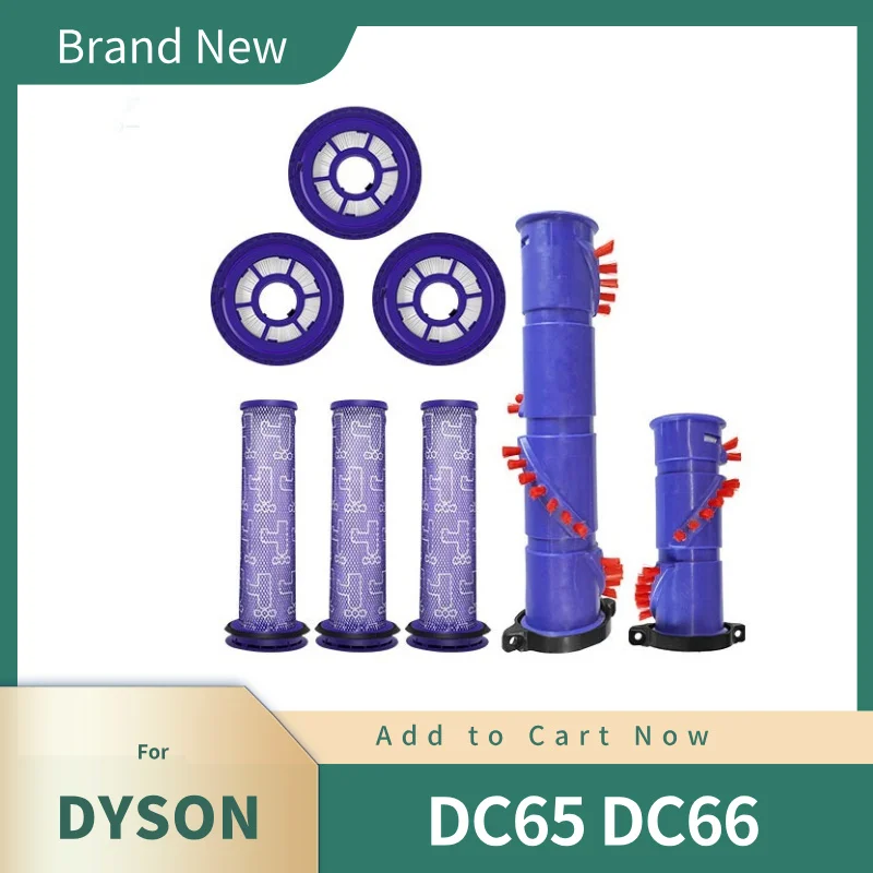 Accessories for Dyson Cordless Handheld Vacuum DC65 DC66‑Main Roller Brush & HEPA Filter Element