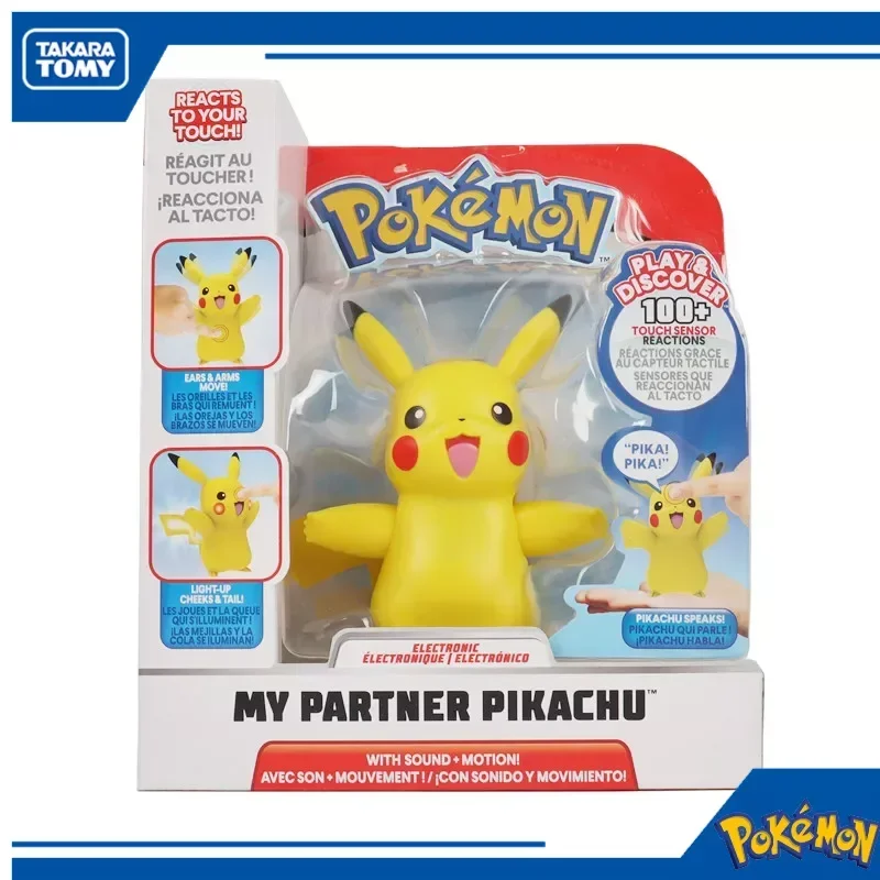 Original Pokemon Intelligent Touch Sound and Light Toys Cute Charmander Pikachu Eevee Interactive Kids Toys Action Figure Model