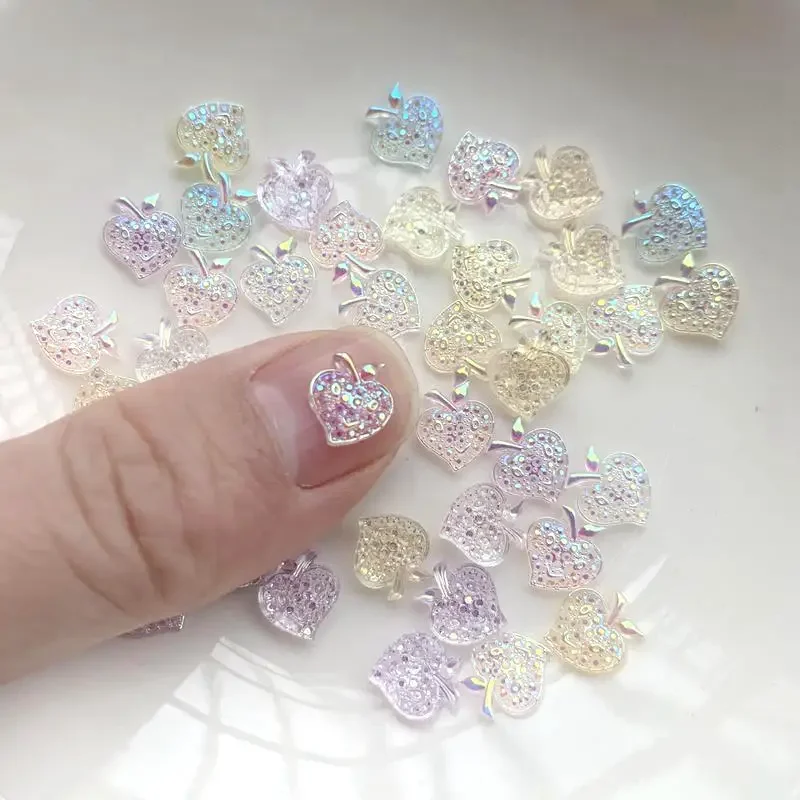 100pcs 8*9mm  fruit Nail Art Design Rhinestones Flat Back Resin Gems Crystal Stones Beads for DIY Crafts -HF29