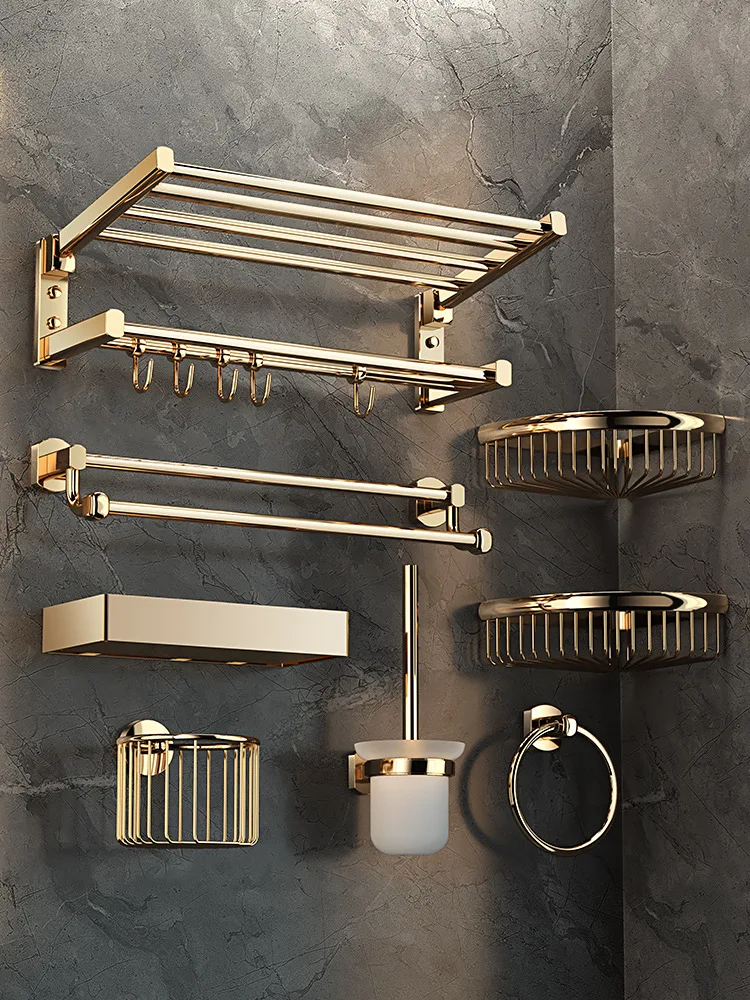 

German towel rack copper bath towel rack toilet non-punching bathroom rack hardware pendant cover