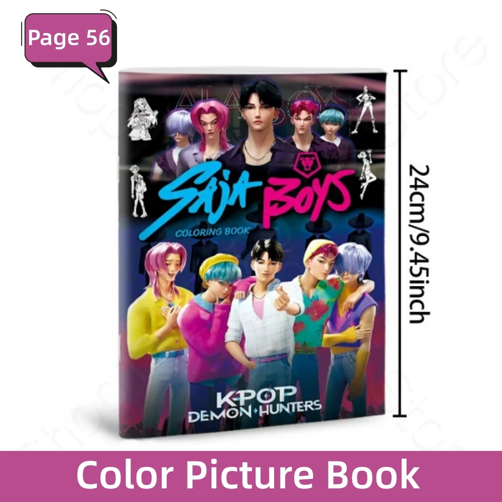 Hot KPop Demon Hunter Coloring Books Picture Book Peripheral Painting Book Line Drawing Children's Birthday Gift Christmas Gifts