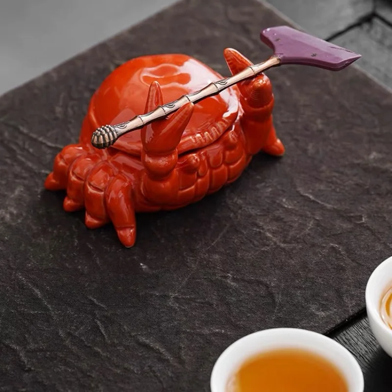 Ceramic Crab Ashtray Office, Home, Living Room, Covered Anti Fly Ash Ashtray Chinese Cute Decorative Ornaments image 4