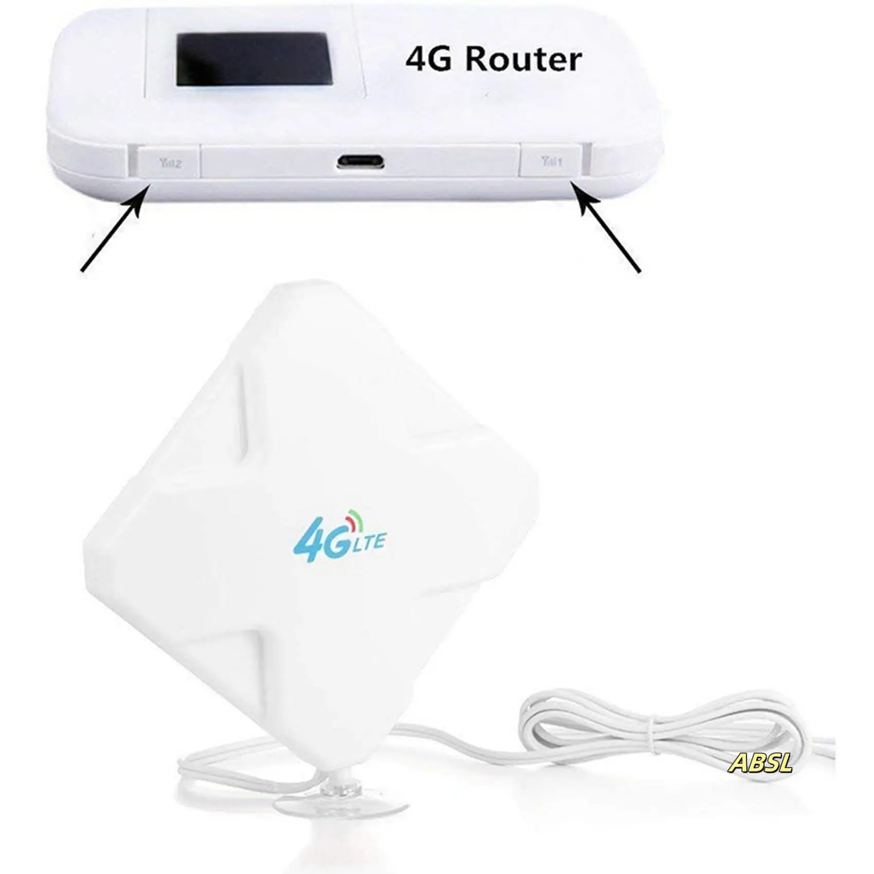 

2X 4G LTE SMA Antenna 35Dbi High Gain Antenna Dual SMA Connector Signal Booster For Huawei ZTE Vodafone Hotspot Router
