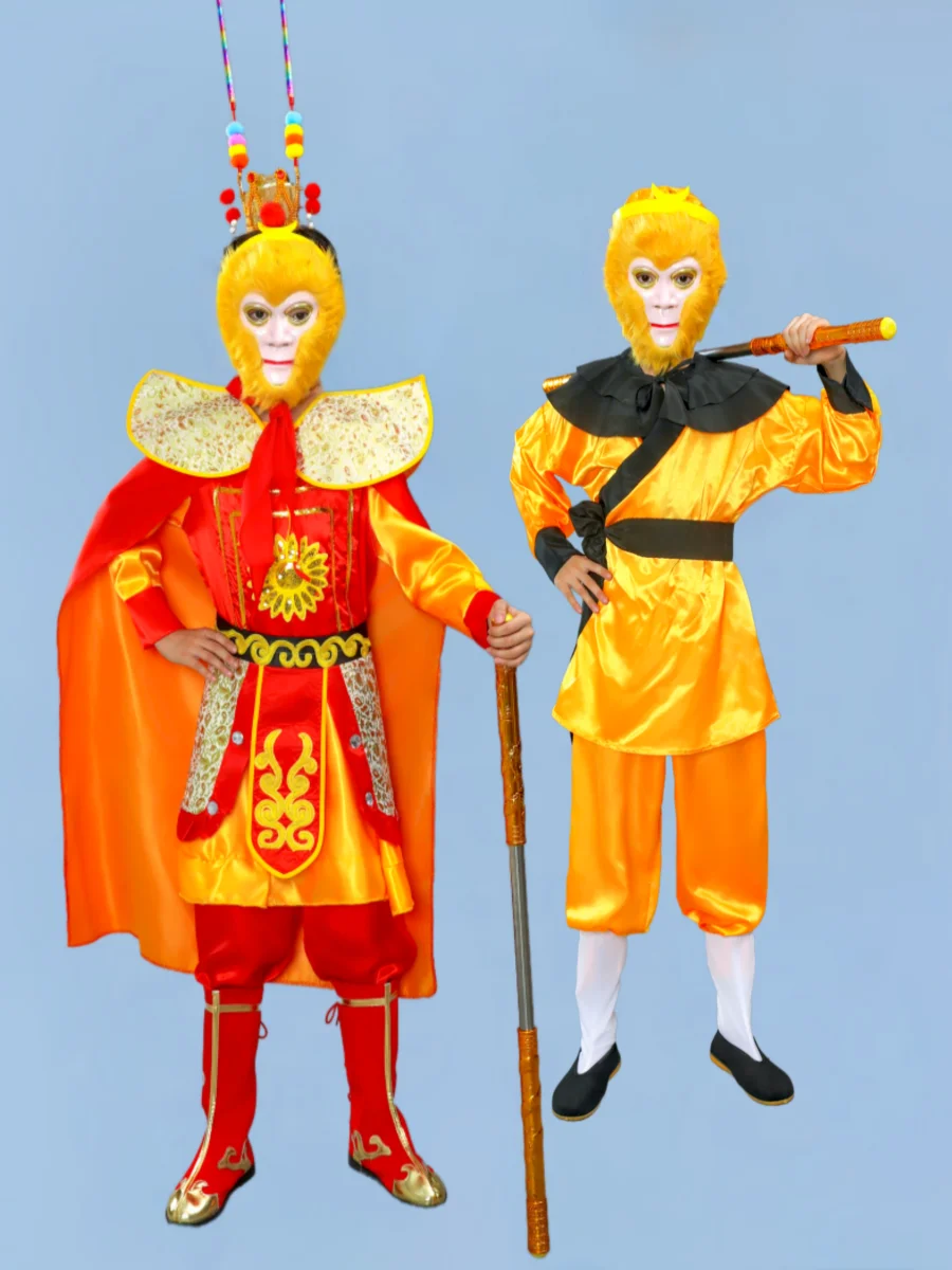 

Full Set Costume for Children's Role Play as Monkey King Performances loween Cosplay Outfit Satin Material under 7 Years Old