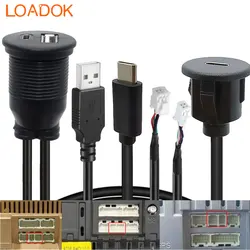 4 6 Pin Car Radio to USB 2.0 Type C Dashboard Flush Panel Cable Adapter Transfer Data Charge For Android Multimedia Player
