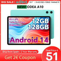 Teclast A10 Android 14 Tablet, 10.1 Inch 1280X800, (4+8)12Gb Ram, 128Gb Rom, Octa Core, Unisoc T606, Mali-G57, 6000Mah, 5Mp+2Mp, Supports Tf up to 1Tb, Type C, Gps, Widevine L1