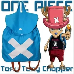 One Piece Anime Canvas Backpack Tony Chopper Cosplay School Bag Shoulder Bags for Teenagers Boy Girl Kids Gift Drawstring Pocket