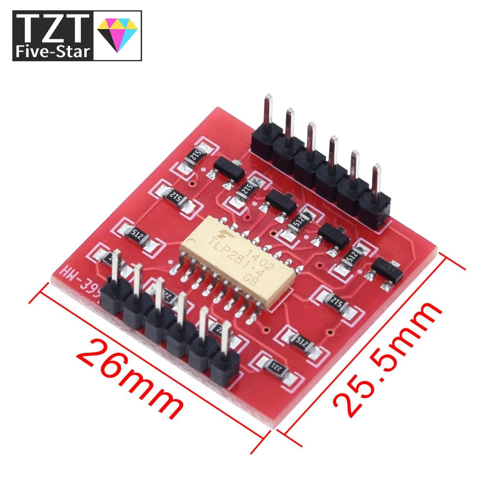 TZT TLP281 4 CH 4-Channel opto-isolator IC Module For Arduino expansion board high and low level optocoupler isolation 4 channel