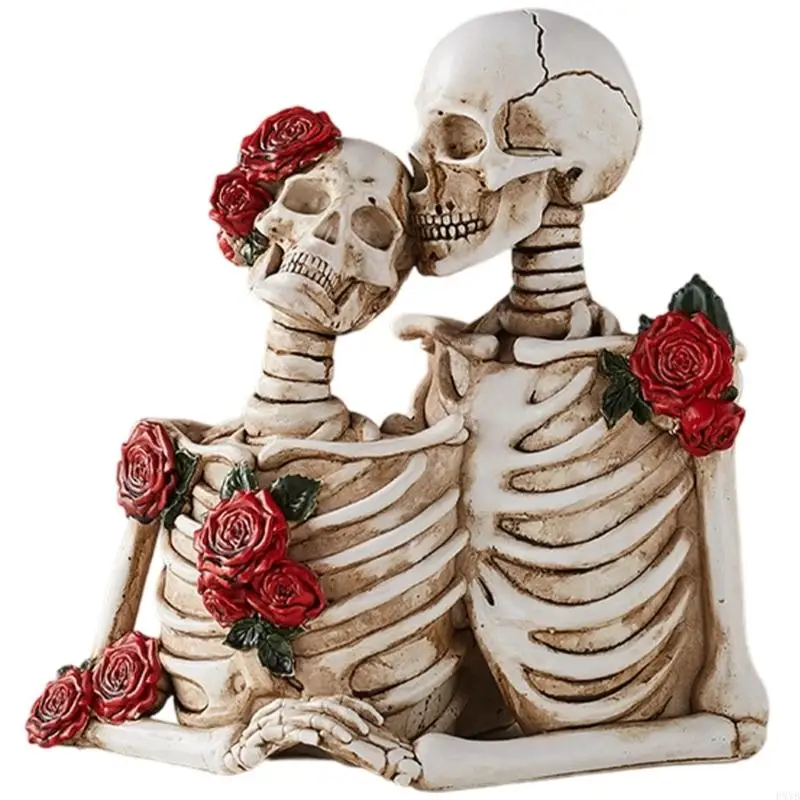 الإبداعية زوجين الجمجمة التماثيل لجميع القديسين ديكور المنزل روح الدعابة الهيكل العظمي تمثال يدويا الراتنج المنحوتات P9YB