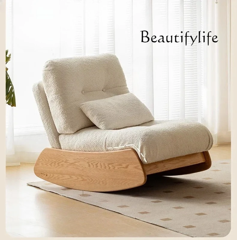 

Скандинавский кремовый ветер, диван-кресло из цельного дерева, современное простое кресло-качалка