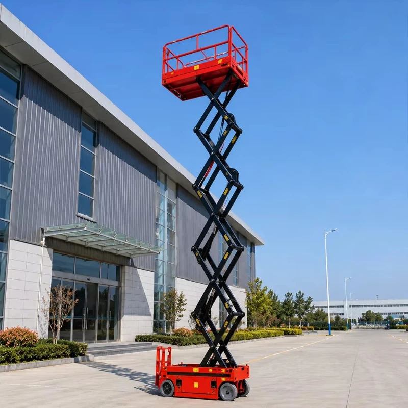Rolling Hydraulic Lift Table, Reinforced Scissor Lifter with Casters for Industrial Long Term Use and Multi-site Working
