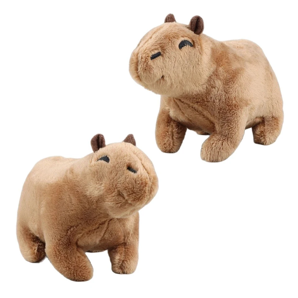 Simulation Fluffty Capybara Rodent Plush Doll Soft Cute Stuffed Crawling Rodent Animal Lifelike Bedtime Toy