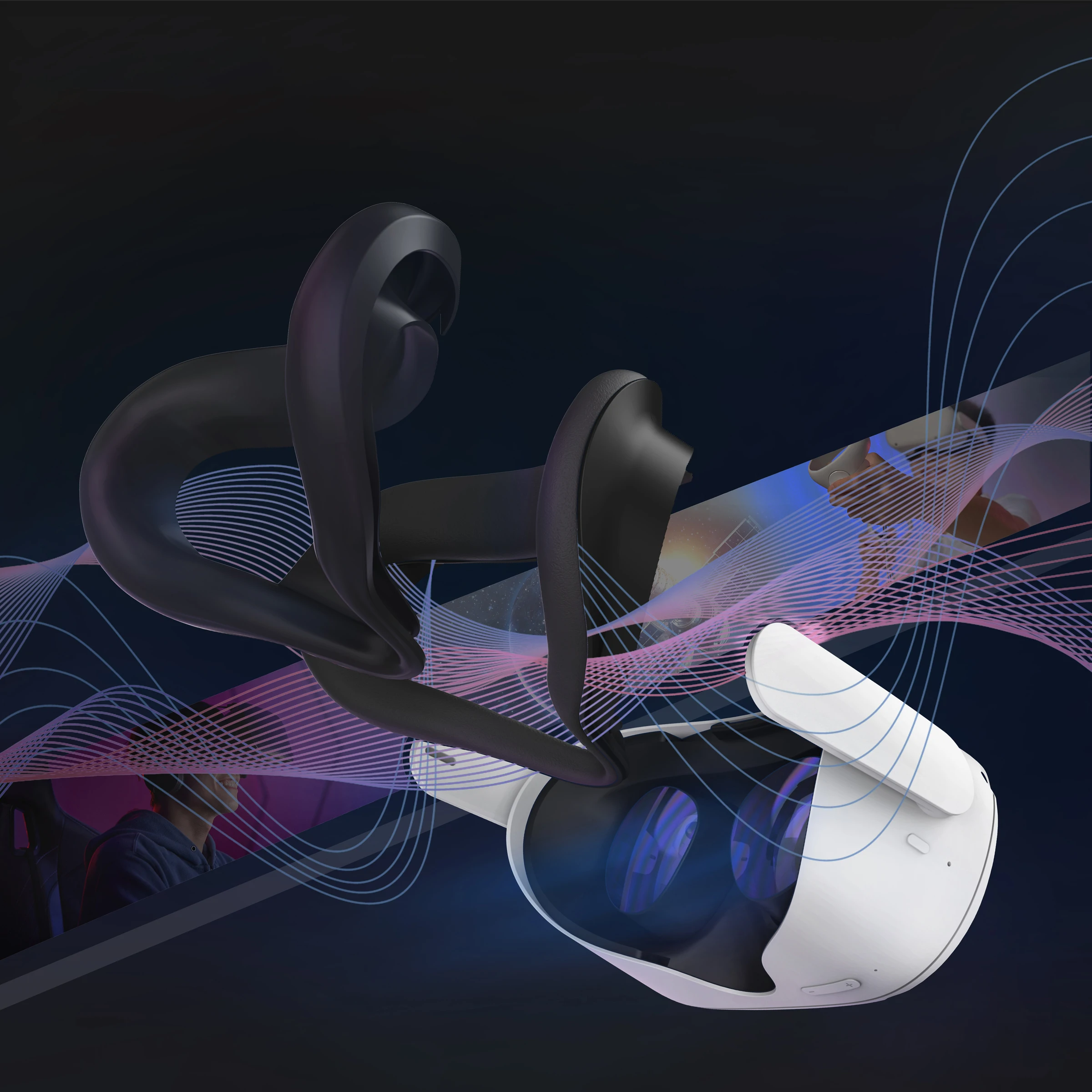 HUNDAI-funda protectora para Oculus Quest 2 VR, protector de silicona para ojos, antisudor, accesorios para Oculus Quest 2