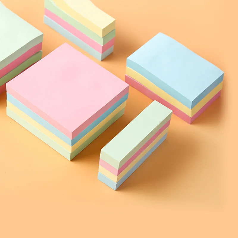 400 ورقة مكتب ملاحظات لاصقة لوحات مذكرة للملاحظات المدرسية لوازم ملونة أخضر أزرق وردي أصفر مختلط