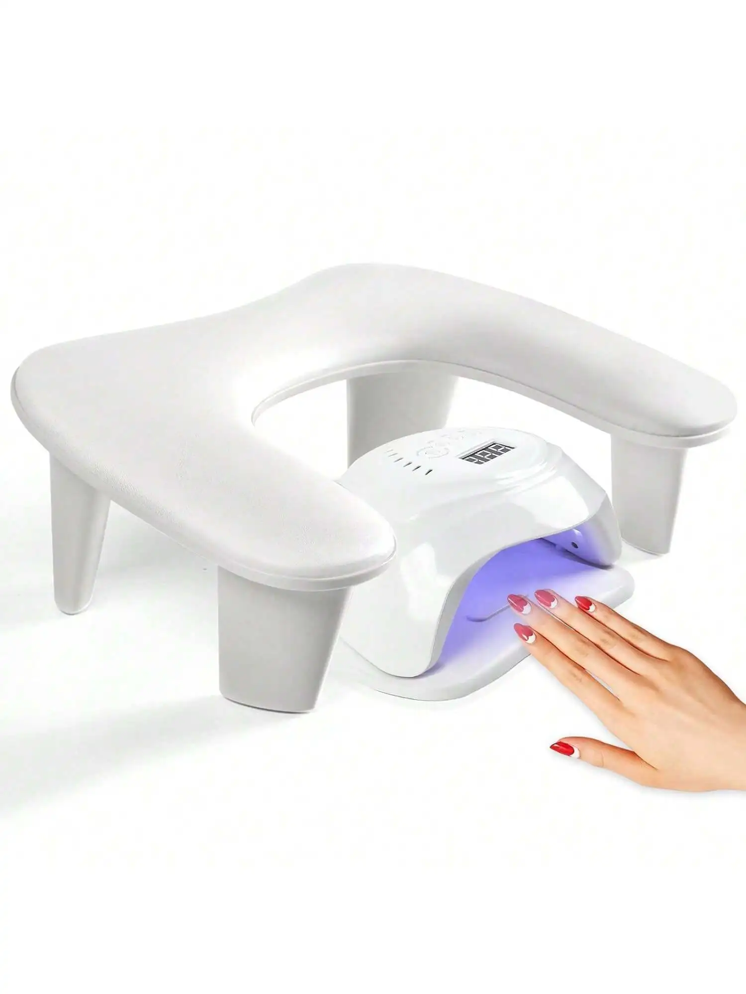 

U-shaped nail art hand pillow PU leather detachable bracket tilted design comfortable multifunctional hand pillow nail art pad