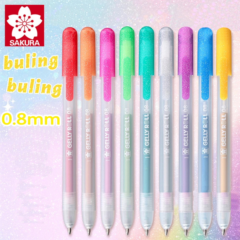 

New 3PCS/Set Japan Sakura Gel Pen Shining Highlighter Pen Press Type Painting Specific Pen Back To School Kawaii Stationery