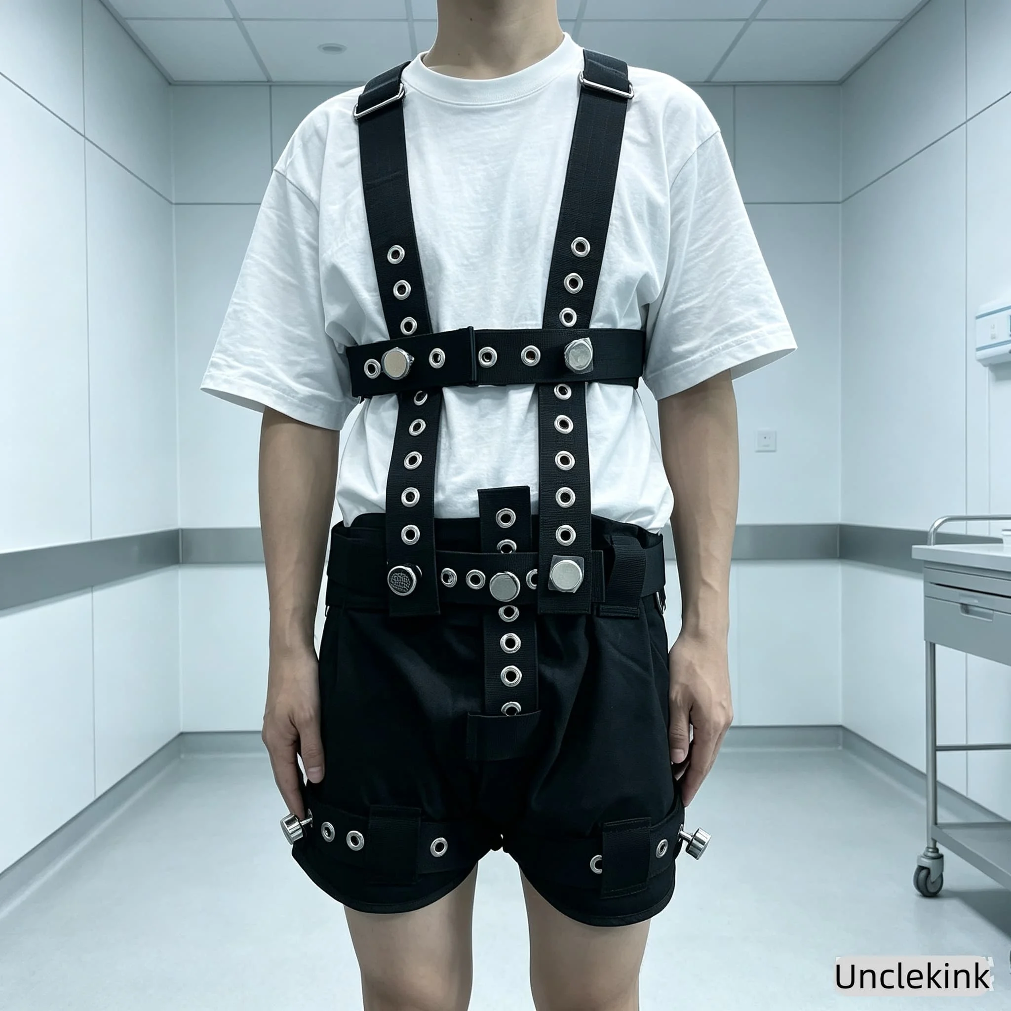 Medical Restraint Harness Full Suspender Set Heavy Duty Diaper Cover Shorts Adjustable Restraint Gear Magnetic Lock for Patients