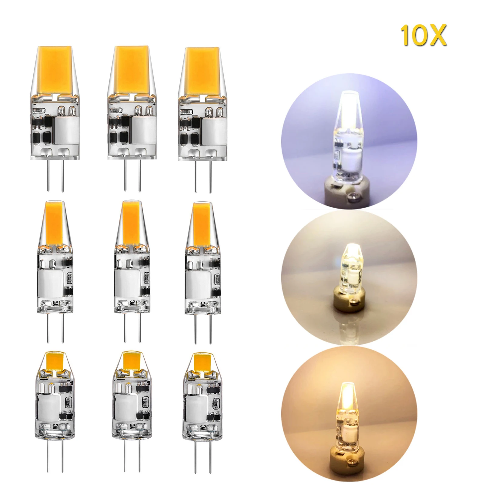 10X G4 Led Cob Silicone Light Bulbs 3W 5W Dc 12V Home Cob Led Lamp Cool Warm Neutral White   Chandelier Lamps For  Decorative Ac