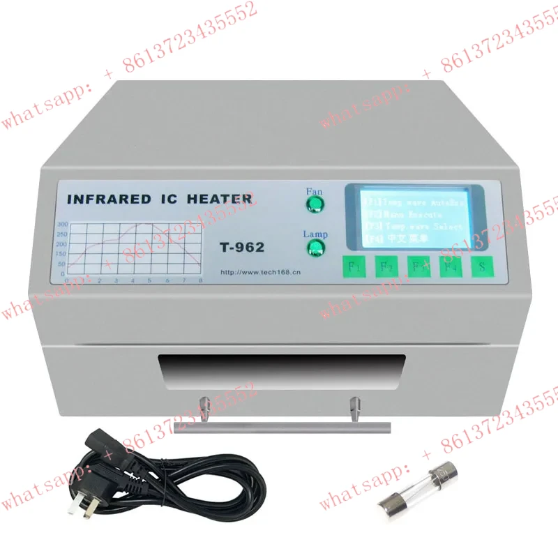 110V/220V 800W Desktop Reflow Oven T-962 Infrared IC Heater Soldering Machine 180 x 235mm T962 for BGA SMD SMT Rework