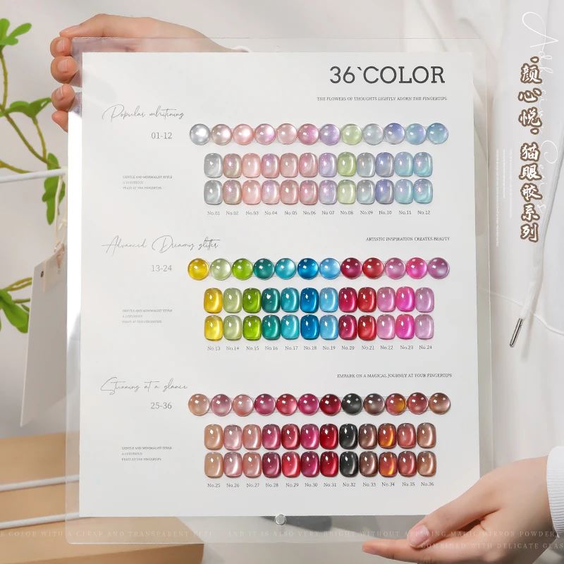 

36 цветов/набор сверкающих стеклянных бусин «кошачий глаз» гель-лак для ногтей 15 мл магнитный гель полуперманентный замачиваемый УФ-гель для ногтей для маникюрного салона