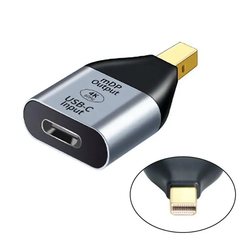 Mini Displayport Adapter USB-C Type C Female Source to Mini Displayport DP Sink HDTV 4K 60hz 1080p for Tablet Phone Laptop
