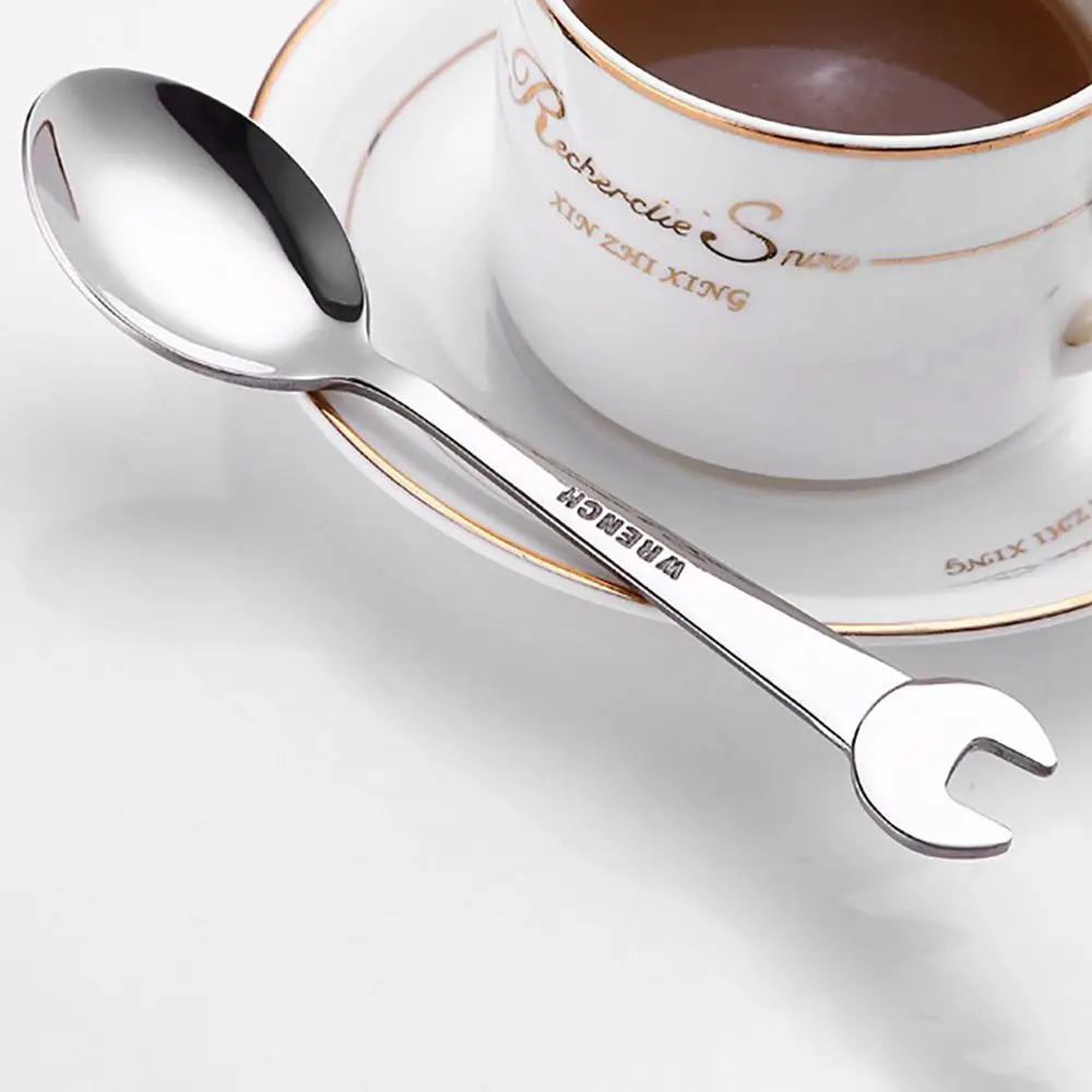 Creative 1 pcs Coffee Spoon Smooth Edge Tea Fork Stainless Steel Home Cutlery Tableware Kitchen Accessories Dinner Spoon