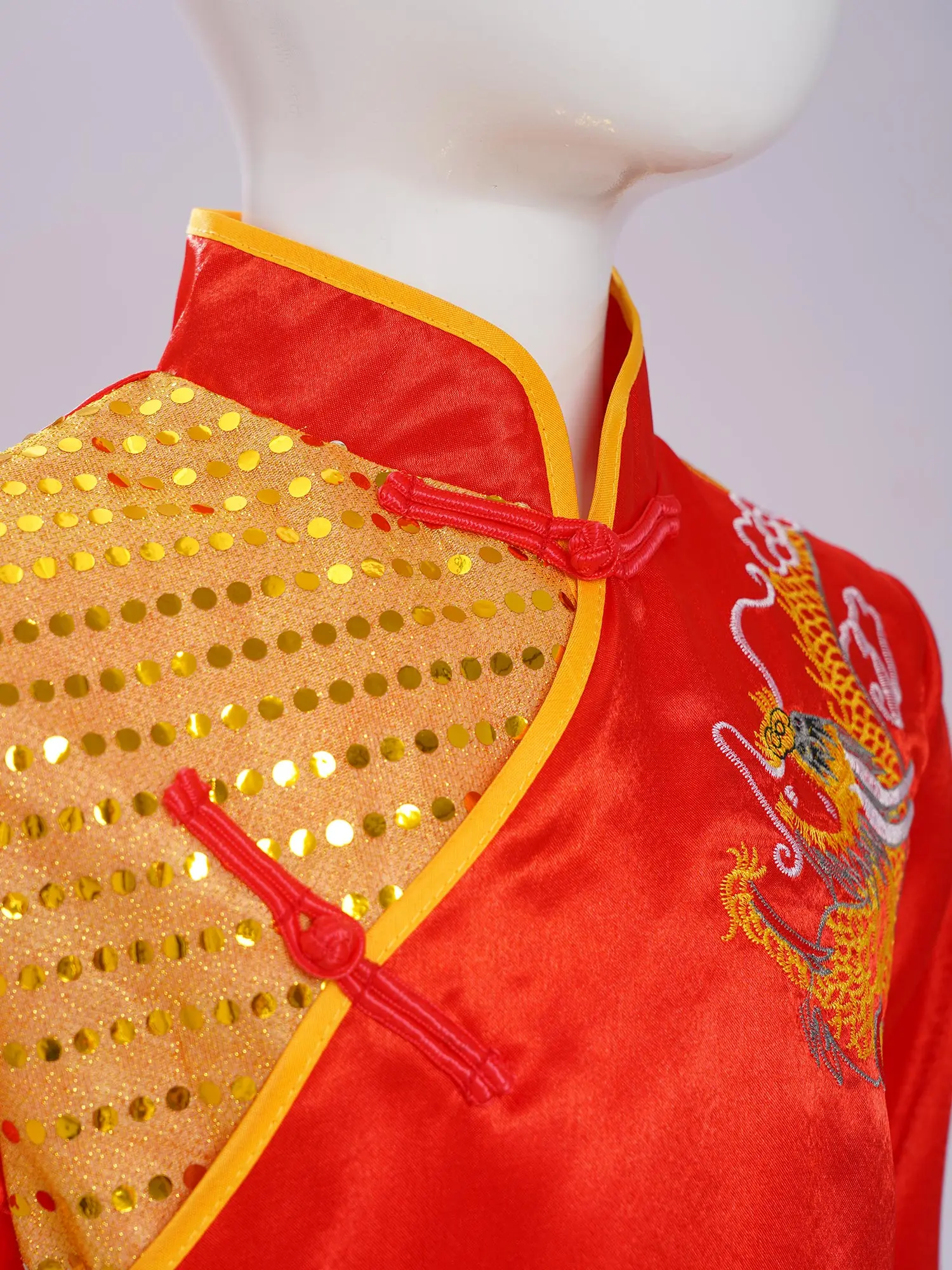 Kids Traditional Chinese Clothes Children Martial Arts Outfit Dragon Embroidery Tops + Belt Pants Girls Boys Satin Kung Fu Suit