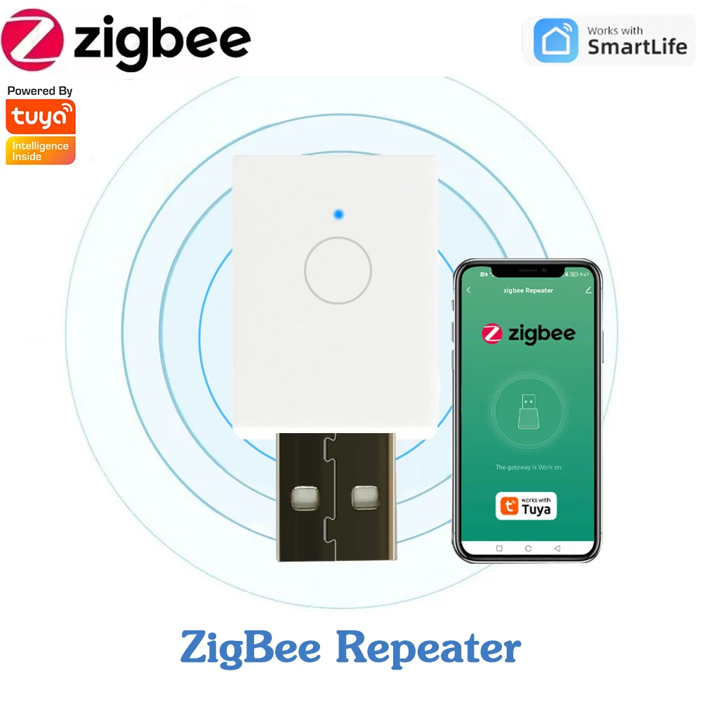 

Tuya ZigBee 3,0 повторитель сигнала USB усилитель сигнала удлинитель для умной домашней автоматизации поддержка Smart Life Home Assistant Z2MQTT
