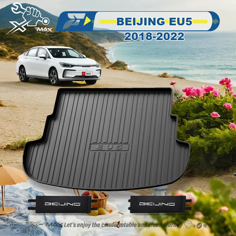 

For BEIJING EU5 2018-2022 TPE Custom Fit Car Trunk Mat All Season Black Cargo Mat 3D Shaped Laser Measured Trunk Liners