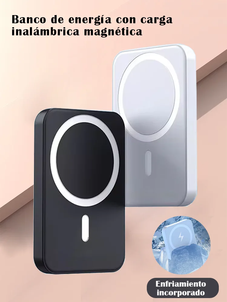 باور بانك مغناطيسي 10000 مللي أمبير 15 وات مع حامل قابل للطي وشحن سريع وشاحن لاسلكي محمول وبطارية احتياطية لهاتف iPhone Android #4