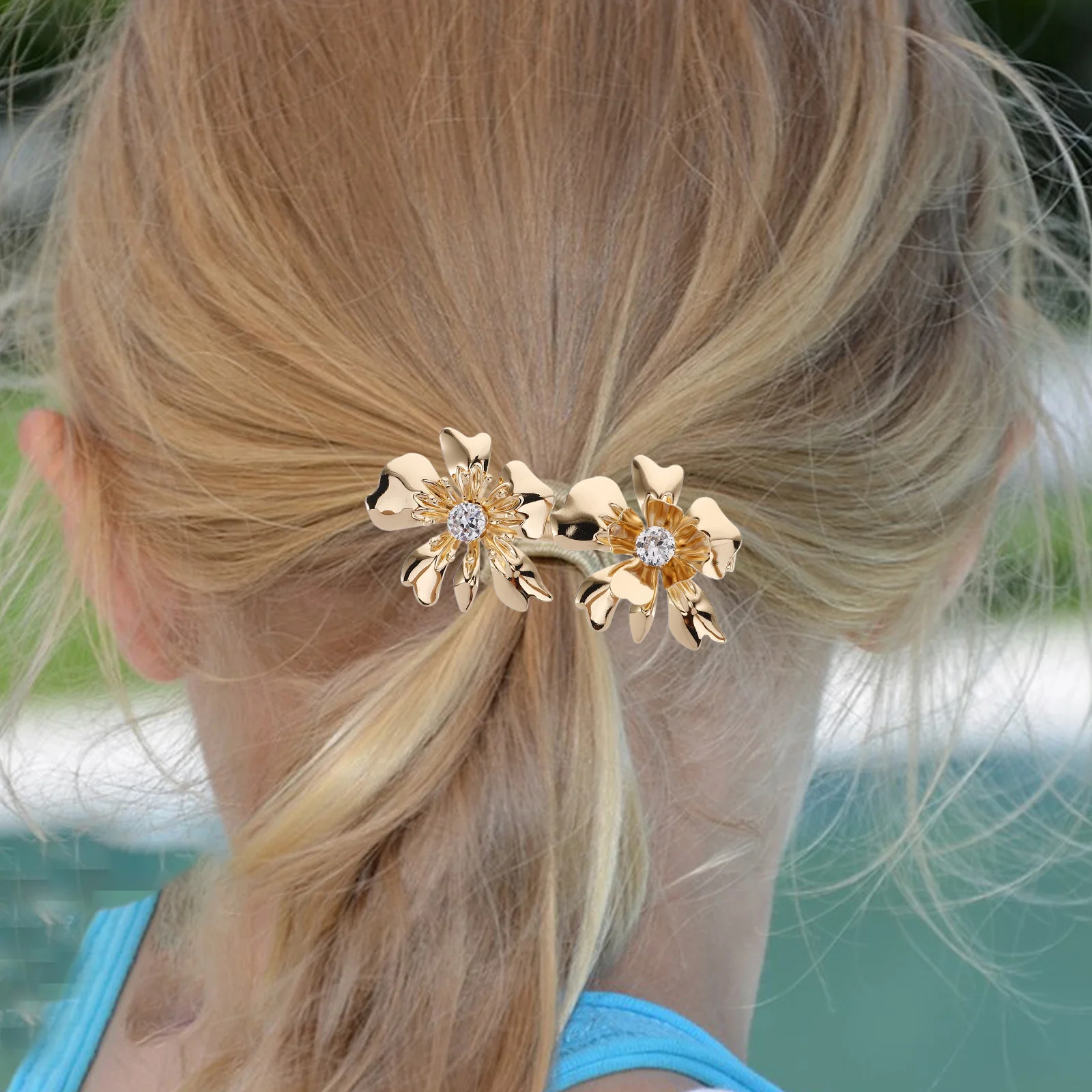 

2pcs Flower Clips For Women, 3D Hollow Metal Floral Hairpin, Vintage Flower Barrettes, Minimalist Hair Jewelry, Trendy Hair