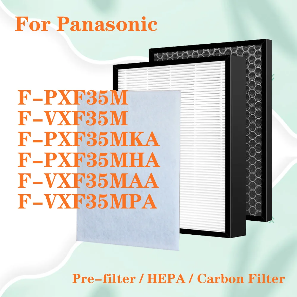 For Panasonic F-PXF35M F-PXF35MKA F-VXF35M F-VXF35MPA F-PXF35MHA F-VXF35MAA Air Purifier Replacement HEPA and Carbon Filter