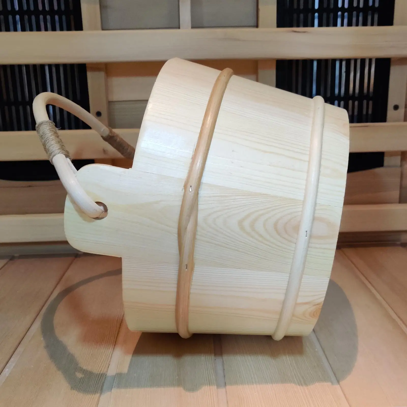 

Solid Hemlock Wood Foot Soaking Barrel, Sauna Bucket with Matching